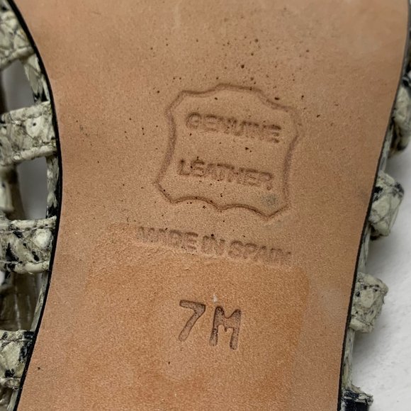 TALBOTS Genuine Leather Slingback kitten High Heels Snakeskin Reptile Print sz 7 - Picture 14 of 16